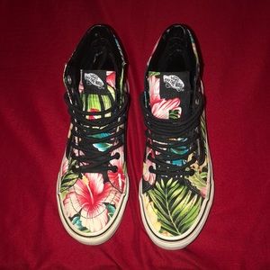 Floral high top vans